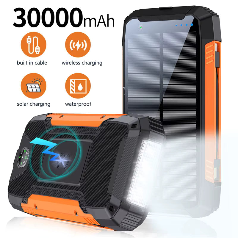 Power Bank Solar 30000mAh 45W | Nunca Sin Batería ⚡