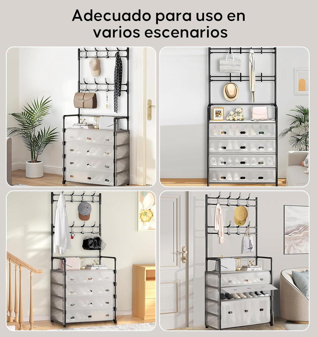 Zapatero 5 Niveles con Perchero – Antipolvo + Envío Gratis 🎁