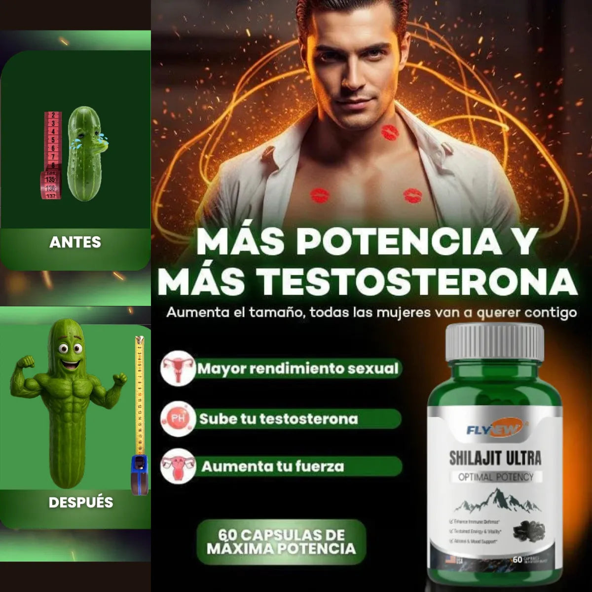 Shilajit Ultra ™ x60 Potencia y vigor rinde como un toro🏆🔥