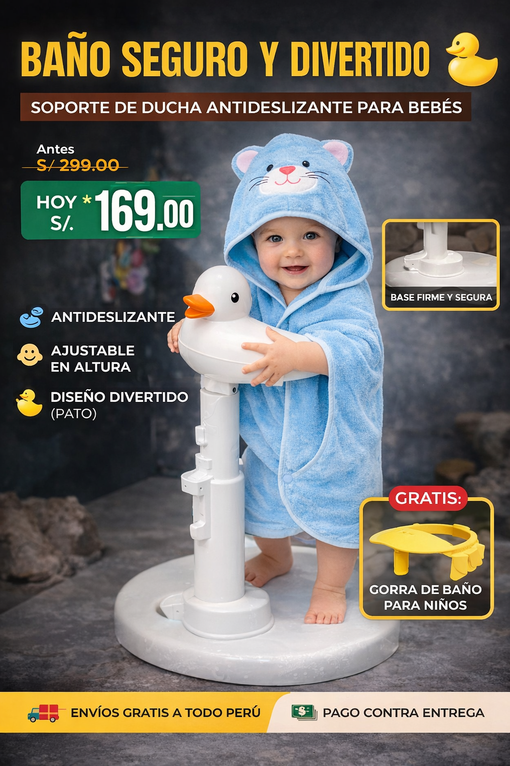 Soporte de ducha para bebés | Del estrés a la calma 😌
